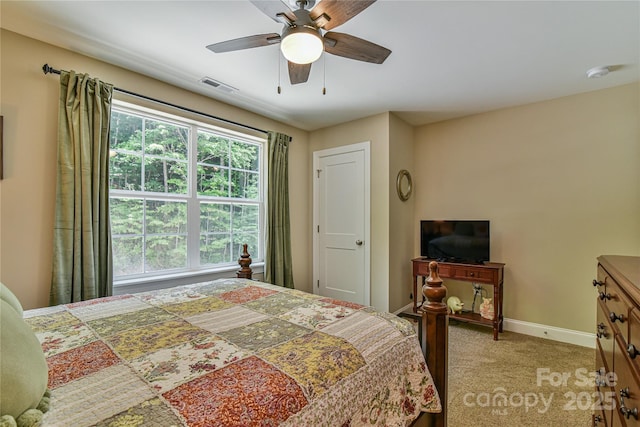 140 Atlantic Falls Trl, Black Mountain, NC 28711 - bedroom with light carpet, baseboards, and a ceiling fan