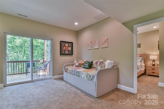 140 Atlantic Falls Trl, Black Mountain, NC 28711 - carpeted bedroom with access to outside, baseboards, and recessed lighting