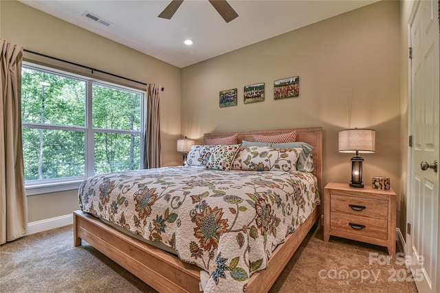 140 Atlantic Falls Trl, Black Mountain, NC 28711 - carpeted bedroom with baseboards, ceiling fan, and recessed lighting