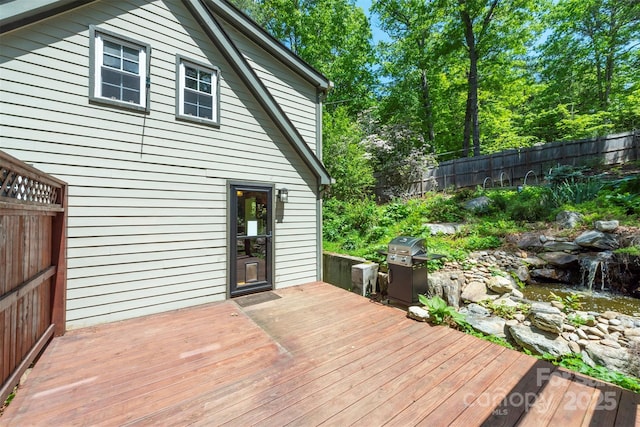 7 Western View St, Black Mountain, NC 28711 - wooden deck with a fenced backyard and a grill