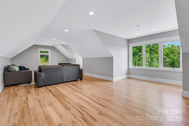 128 Saddle Ridge Dr, Alexander, NC 28701 - additional living space featuring light wood-style floors, lofted ceiling, and recessed lighting