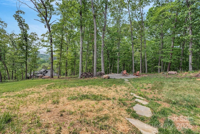 128 Saddle Ridge Dr, Alexander, NC 28701 - view of yard featuring a forest view