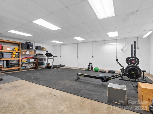 575 Upper Glady Fork Rd, Candler, NC 28715 - exercise room with a paneled ceiling