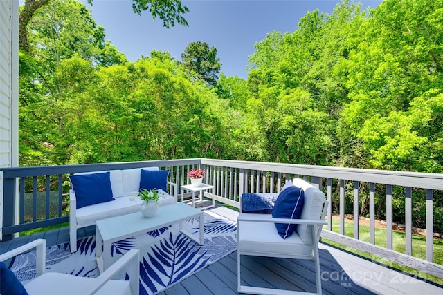 1134 Blueberry Ln, Charlotte, NC 28226 - wooden terrace with an outdoor hangout area