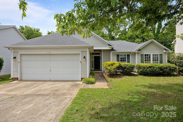 1321 Land Grant Rd, Charlotte, NC 28217 - view of front of property featuring concrete driveway, a garage, roof with shingles, and a front lawn