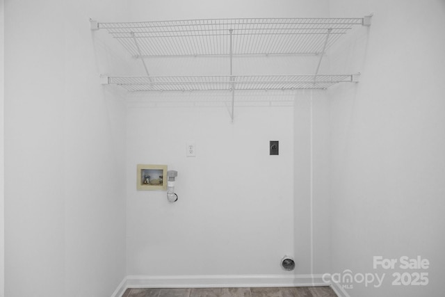 1321 Land Grant Rd, Charlotte, NC 28217 - laundry room featuring electric dryer hookup, washer hookup, and baseboards