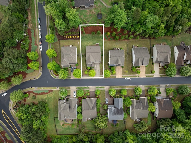 15630 Oleander Dr, Charlotte, NC 28278 - aerial perspective of suburban area featuring property parcel outlined
