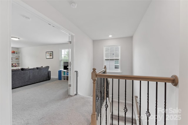 15630 Oleander Dr, Charlotte, NC 28278 - corridor with an upstairs landing and carpet flooring