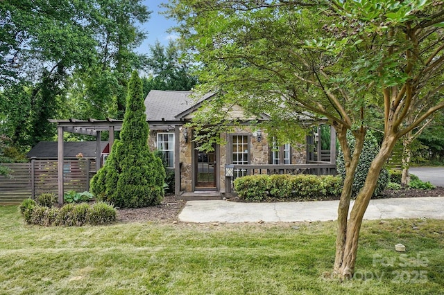 4235 Howie Cir, Charlotte, NC 28205 - obstructed view of property featuring stone siding
