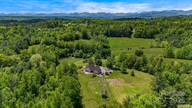 2912 Windswept Ridge Rd, Marshall, NC 28753 - aerial view of property's location with a forest and a mountain backdrop