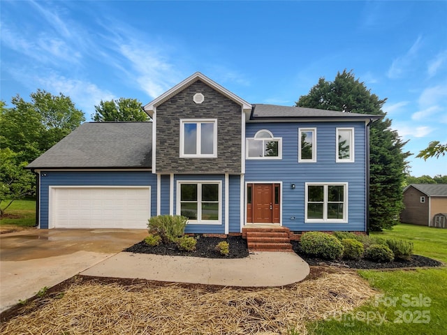 2532 Steeplechase Rd, Gastonia, NC 28056 - view of front facade featuring a garage and concrete driveway