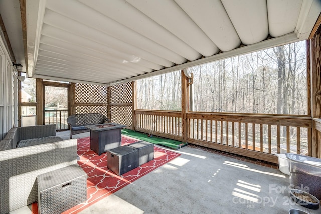 2702 Oxborough Dr, Matthews, NC 28105 - view of patio with an outdoor living space with a fire pit