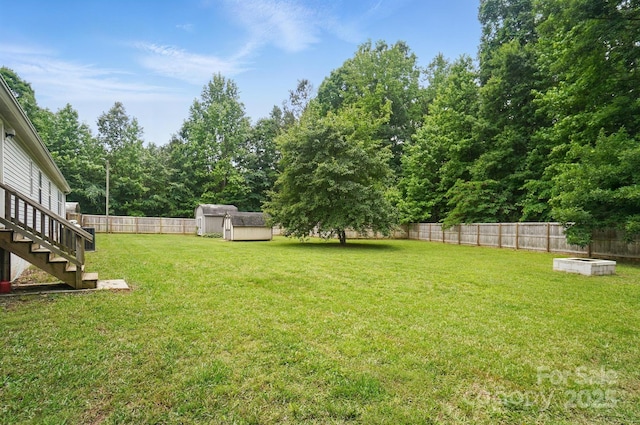 12382 Ritchie Rd, Midland, NC 28107 - view of yard with a storage unit, an outdoor structure, and stairway