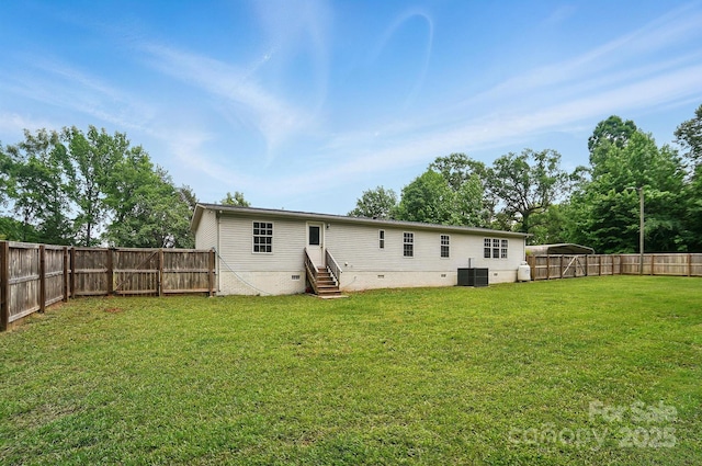 12382 Ritchie Rd, Midland, NC 28107 - back of house with crawl space, entry steps, and central AC