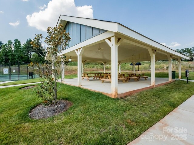 8818 Artesa Mill Ln, Charlotte, NC 28214 - view of home's community with a gazebo and a tennis court