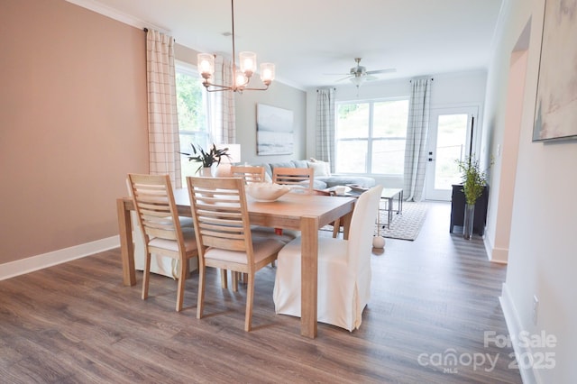 106 Sugg Trl, Weaverville, NC 28787 - dining area with dark wood-style floors, a chandelier, and plenty of natural light