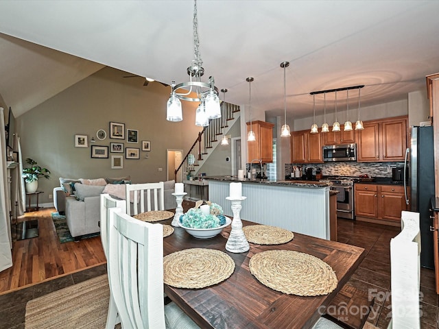 3409 Valdosta Ct, Monroe, NC 28110 - dining area with stairs
