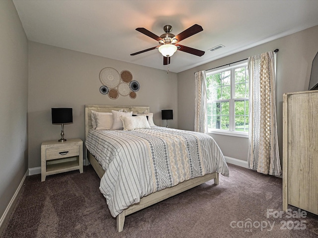 3409 Valdosta Ct, Monroe, NC 28110 - bedroom with carpet floors, baseboards, and a ceiling fan