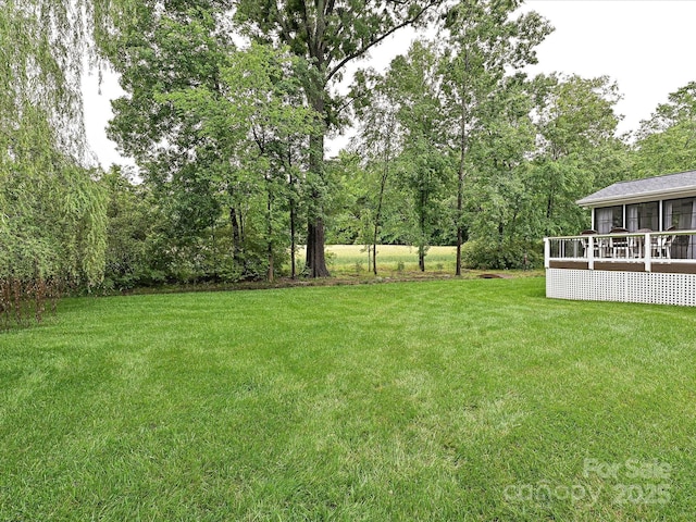 3409 Valdosta Ct, Monroe, NC 28110 - view of grassy yard featuring a wooden deck