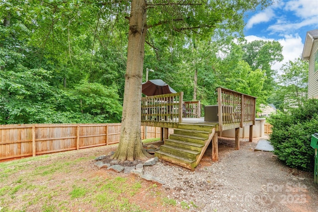7206 Stoney Place Ct, Charlotte, NC 28262 - view of yard with a deck and fence