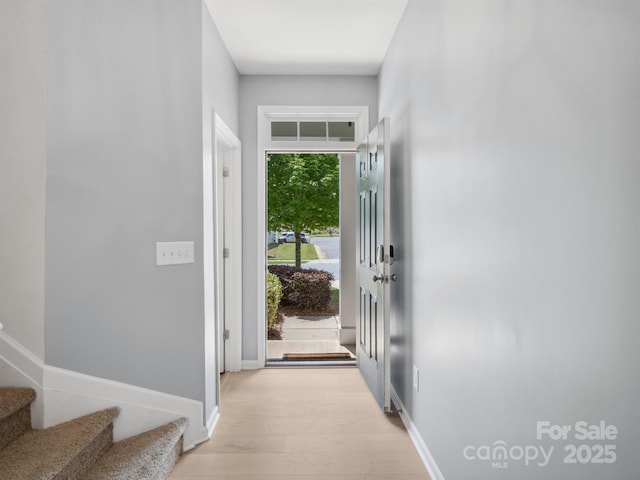 3306 Yarmouth Ln, Gastonia, NC 28056 - doorway featuring stairs and light wood-style floors