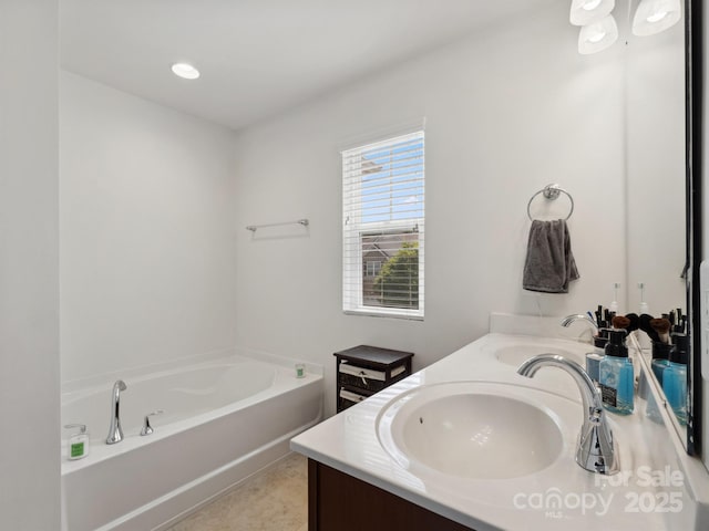 3306 Yarmouth Ln, Gastonia, NC 28056 - full bathroom with double vanity and a garden tub