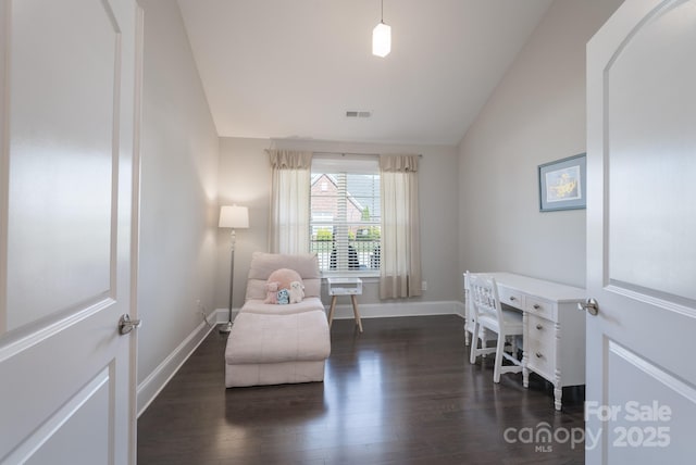 148 Adelaide Way, Rock Hill, SC 29732 - office space with vaulted ceiling, dark wood-style floors, and baseboards