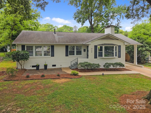 4106 Castlewood Rd, Charlotte, NC 28209 - single story home featuring a front yard, brick siding, and roof with shingles