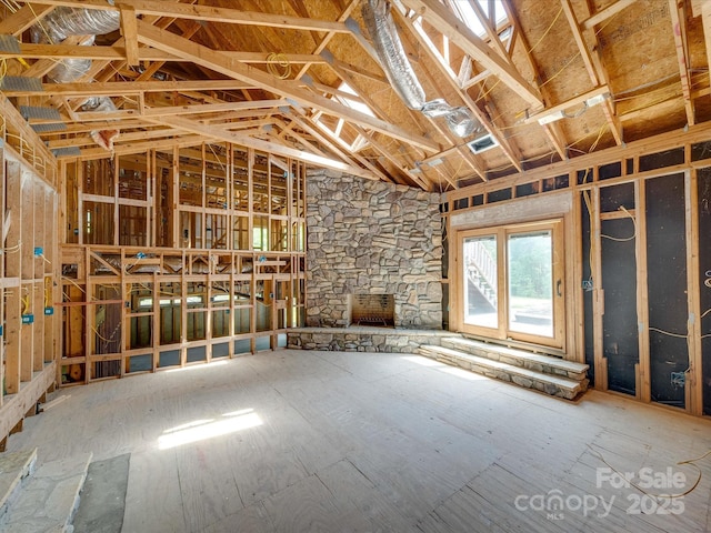 misc room featuring vaulted ceiling