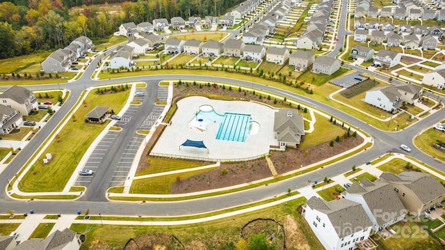 7416 Hartsfield Dr, Lancaster, SC 29720 - aerial view of property's location featuring a pool and nearby suburban area