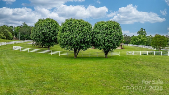 view of yard featuring a rural view