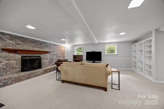 931 Indian Hill Rd, Hendersonville, NC 28791 - carpeted living room featuring a fireplace