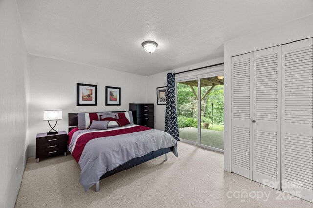 931 Indian Hill Rd, Hendersonville, NC 28791 - carpeted bedroom featuring access to outside and a textured ceiling