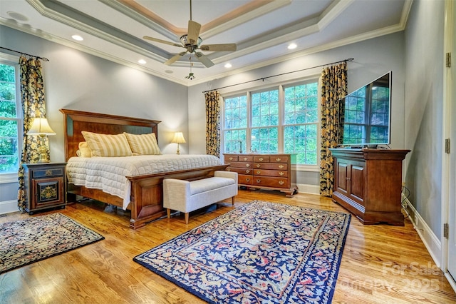 5826 Natoma Rd, Lake Wylie, SC 29710 - bedroom with crown molding, wood finished floors, and ceiling fan