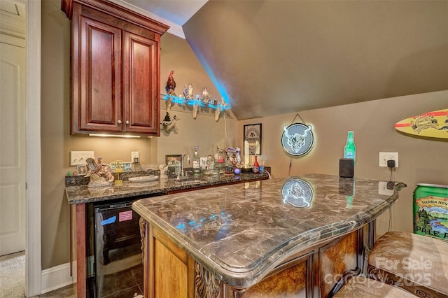 5826 Natoma Rd, Lake Wylie, SC 29710 - indoor wet bar with beverage cooler and vaulted ceiling