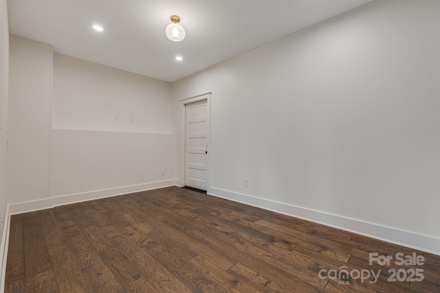 203 Boleyn Dr, Black Mountain, NC 28711 - unfurnished room featuring dark wood-style flooring, baseboards, and recessed lighting