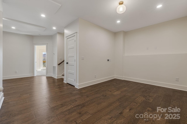 203 Boleyn Dr, Black Mountain, NC 28711 - spare room featuring dark wood-style floors, recessed lighting, and baseboards