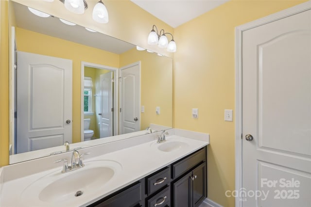 5812 Dinsmore Ln, Belmont, NC 28012 - full bathroom with toilet and double vanity