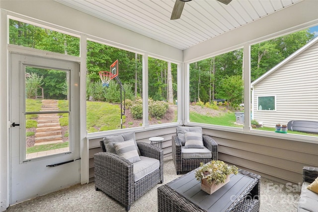 5812 Dinsmore Ln, Belmont, NC 28012 - sunroom / solarium with ceiling fan and plenty of natural light