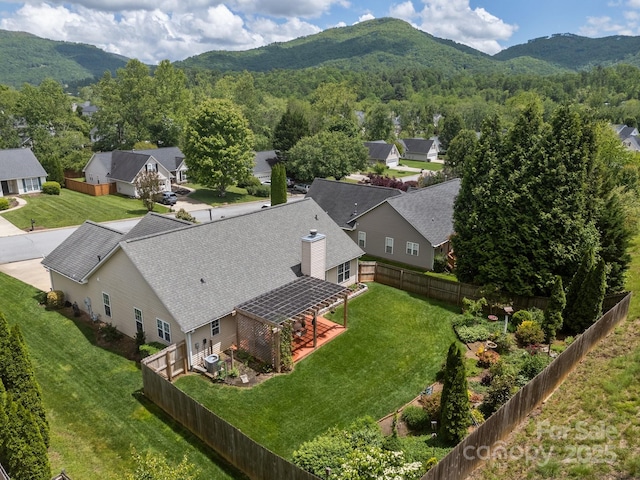 296 Planters Creek Rd, Fletcher, NC 28732 - aerial perspective of suburban area with mountains and a heavily wooded area