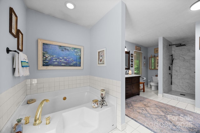 81 Corbin Shady Ln, Waynesville, NC 28785 - full bathroom featuring vanity, tile patterned flooring, toilet, and a bath