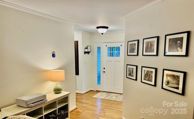 312 Shady Ln, Lincolnton, NC 28092 - entrance foyer with ornamental molding, light wood-type flooring, and baseboards