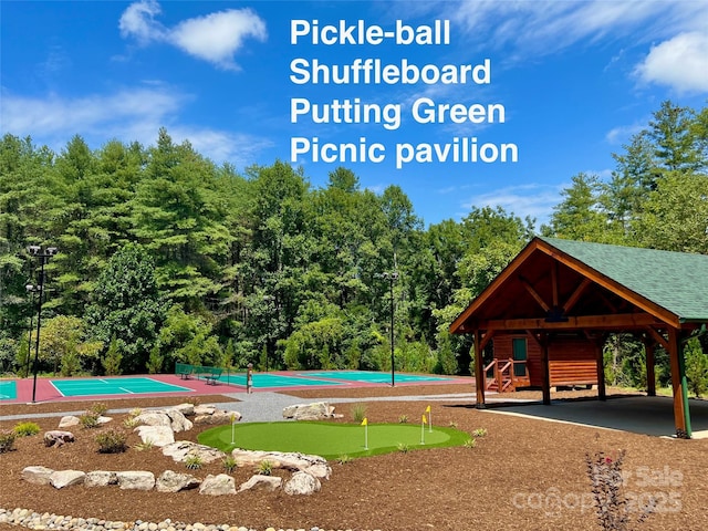 5688 Winding River Rd, Lenoir, NC 28645 - surrounding community with a putting green and a gazebo