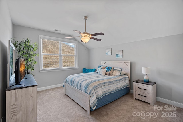 4532 Stellata Loop, Sherrills Ford, NC 28673 - carpeted bedroom with baseboards, vaulted ceiling, and ceiling fan