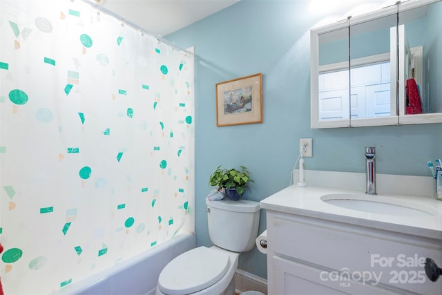 212 Vance Ave, Black Mountain, NC 28711 - bathroom featuring vanity, toilet, and shower / bathtub combination with curtain