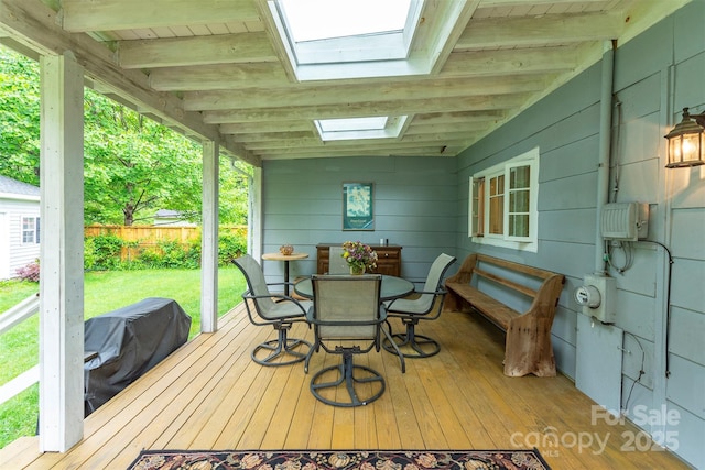 212 Vance Ave, Black Mountain, NC 28711 - wooden terrace with outdoor dining area and grilling area