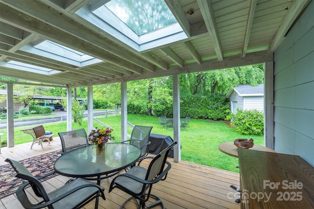 212 Vance Ave, Black Mountain, NC 28711 - wooden deck featuring a yard and outdoor dining area