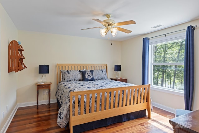 408 Emerald Bay Dr, Salisbury, NC 28146 - bedroom with wood finished floors, baseboards, and ceiling fan
