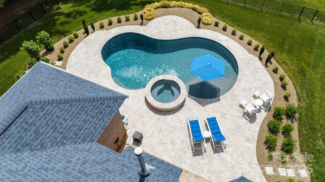 408 Emerald Bay Dr, Salisbury, NC 28146 - view of swimming pool with a patio area and a pool with connected hot tub