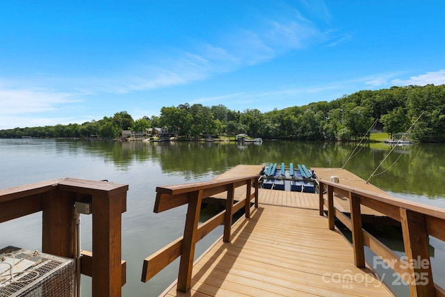 408 Emerald Bay Dr, Salisbury, NC 28146 - dock with a water view and a forest view